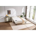 Divano Letto Singolo con Letto Estraibile, Divano Letto in Velluto, Porta USB, Tasche Laterali, Schienale Trapuntato