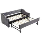 Divano Letto Singolo con Letto Estraibile, Divano Letto in Velluto, Porta USB, Tasche Laterali, Schienale Trapuntato