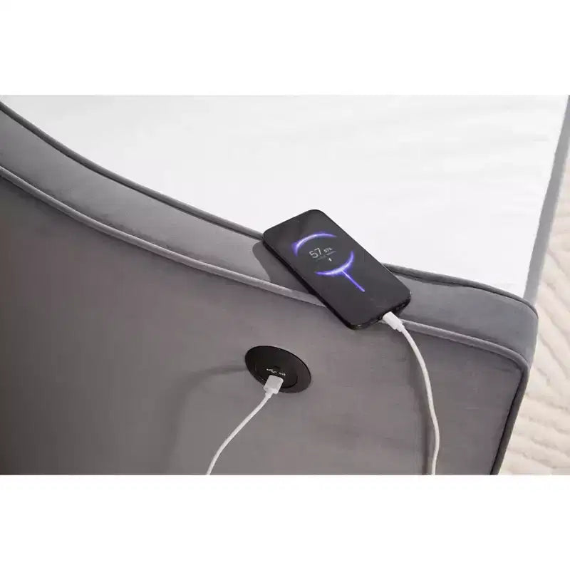 Divano Letto Singolo con Letto Estraibile, Divano Letto in Velluto, Porta USB, Tasche Laterali, Schienale Trapuntato