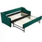 Divano Letto Singolo con Letto Estraibile, Divano Letto in Velluto, Porta USB, Tasche Laterali, Schienale Trapuntato
