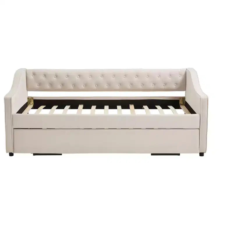 Divano Letto Singolo con Letto Estraibile, Divano Letto in Velluto, Porta USB, Tasche Laterali, Schienale Trapuntato