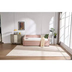 Divano Letto Singolo con Letto Estraibile, Divano Letto in Velluto, Porta USB, Tasche Laterali, Schienale Trapuntato
