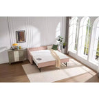 Divano Letto Singolo con Letto Estraibile, Divano Letto in Velluto, Porta USB, Tasche Laterali, Schienale Trapuntato