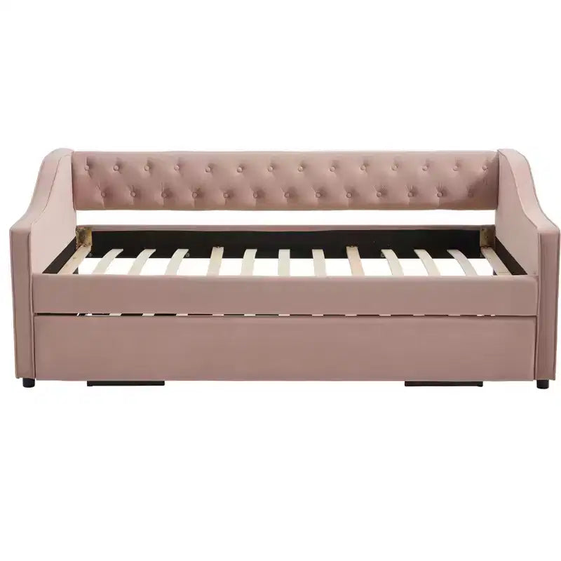Divano Letto Singolo con Letto Estraibile, Divano Letto in Velluto, Porta USB, Tasche Laterali, Schienale Trapuntato