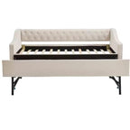 Divano Letto Singolo con Letto Estraibile, Divano Letto in Velluto, Porta USB, Tasche Laterali, Schienale Trapuntato