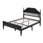 Base Letto Matrimoniale Queen Size con Inserto Testiera Imbottita, Elegante Pezzo Centrale per Camera da Letto
