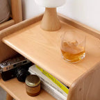 Comodino in legno massello naturale per camera da letto e soggiorno