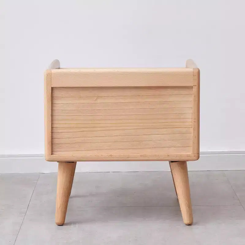 Comodino in legno massello naturale per camera da letto e soggiorno