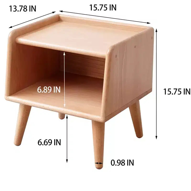 Comodino in legno massello naturale per camera da letto e soggiorno