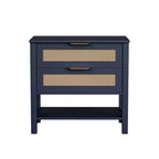 Rattan Boho Rattan 2 Drawer Nightstand for Bedroom Living Room