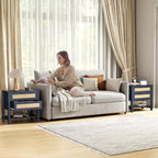 Comodino boho in rattan con 2 cassetti per camera da letto e soggiorno