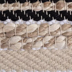 Pouf Arsenal Beige/Toni di grigio - Anji Mountain: Ottomana quadrata fatta a mano, rivestimento rimovibile, poliestere e iuta, stile contemporaneo