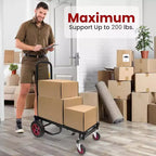 Pyle Carrello Utilitario Portatile - Carrello Pieghevole Multi-funzione 8-in-1 Regolabile, Carrello a mano/Dolly/Carrello a Piattaforma (PKEQ38) - Nero
