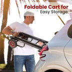 Pyle Carrello Utilitario Portatile - Carrello Pieghevole Multi-funzione 8-in-1 Regolabile, Carrello a mano/Dolly/Carrello a Piattaforma (PKEQ38) - Nero