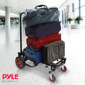 Pyle Carrello Utilitario Portatile - Carrello Pieghevole Multi-funzione 8-in-1 Regolabile, Carrello a mano/Dolly/Carrello a Piattaforma (PKEQ38) - Nero
